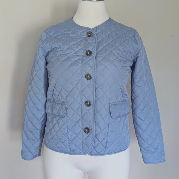 Croft & Barrow Light Blue Quilted Jacket sz L - Picture 1 of 7
